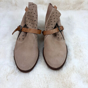Veracruz Langsley Suede Ankle Boots Size 41 Spain Boho Perforated Sundance Tan